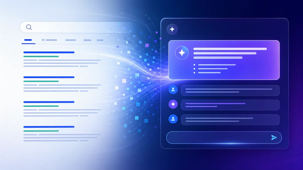 Generative engine optimization - search results transforming into AI chat answers with SEO AI tools 2025